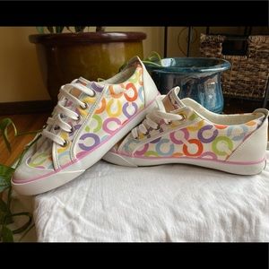 Classic coach shoes- rainbow